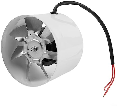 SPORTARC Exhaust Fan, Low Noise Inline Duct Booster Exhaust Fan, 150 Mm Extractor Fan, Smoke Extractor Duct Fan 600 M³/h Inline Pipe Fan Quiet-White