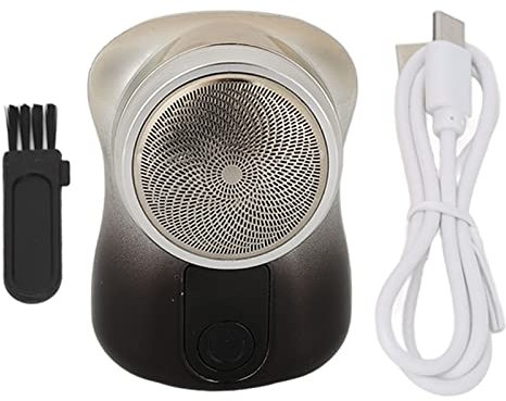 Elektrischer Rasierer für Männer, Bart-T-Mini-elektrischer Reiserasierer für Männer, Wasserdichter, Gebogener Klingen-Folien-Bartpflege-Scherer (Silbergrauer Farbverlauf)