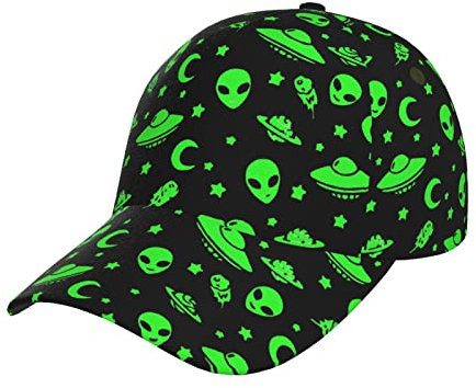 Athletic Baseball Cap Alien Funny Spaceships Planet Snapback Baseball Hat Schwarz, Siehe Abbildung, One size