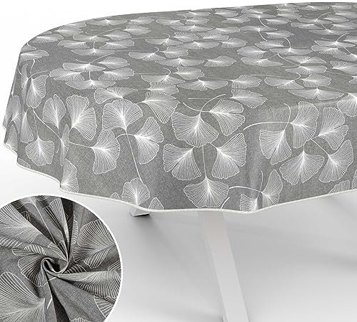 Stoff Tischdecke Tischwäsche Textil Tischtuch Baumwolle Polyester Gewebe abwaschbar pflegeleicht, in rund oval eckig Pusteblume Oval 180x140cm mit Saum (Eingefasst)