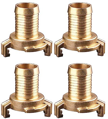 4 Pcs Brass Quick Connector, DN20 Geka Plug 3/4 Garden Hose Water Coupling for Irrigation, Industrial and Household