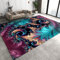YEMYOR Wunderschöner Und Heller Phönixschwanz-Teppich Mit Abstrakter Kunst, Luxuriöser, Stilvoller Bohemian-Lila-Blau-Teppich, Geeignet Für Studio-, Wohnzimmer- Und Schlafzimmer-150x240cm