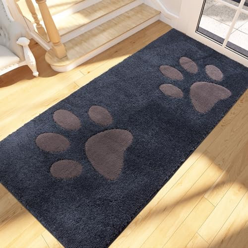 FCSDETAIL Dirt Trapper Indoor Door Mat 80 x 178 cm, Washable Entrance Rug, Absorbent Dog Doormat, Inside Mat for front door, Entryway, Pets