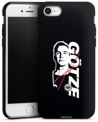 Silikon Hülle kompatibel mit Apple iPhone 8 Case schwarz Handyhülle Mario Goetze Eintracht Frankfurt Offizielles Lizenzprodukt