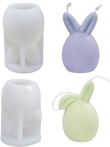 ROROJOYMA 3D Osterhase Kerzenformen DIY Ostern Kaninchen Silikonform für Kerzen, Kuchen, Tortendeko, Schokolade, Ostern Dekoration, Seife