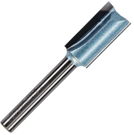 Rennie Tools Fräser-Bit, 12,7 mm Schnittdurchmesser x 25 mm Nut x 1/4-Zoll-Schaft TCT-bestückt, 2-schneidig, gerader Fräser-Bit, kompatibel mit Makita Bosch Trend Katsu Dewalt Oberfräsen usw. 12,7 mm