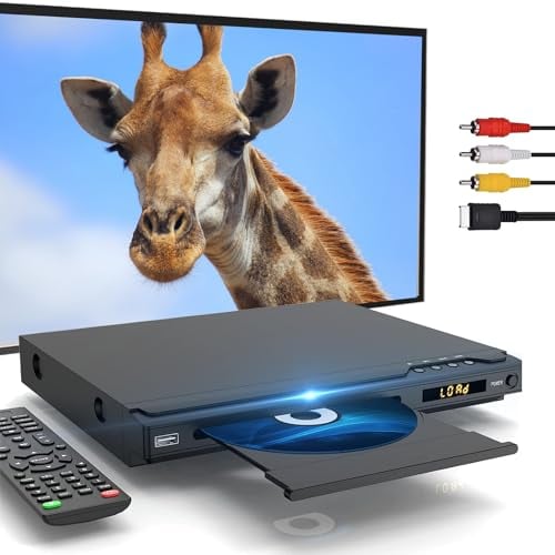 Lettore DVD per TV, Lettori DVD HDMI con supporto PAL/NTSC, Lettore CD senza regione con porte Karaoke, Ingresso USB, Cavi HDMI e AV