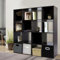 PACHIRA 16 Cube Wood Bookcase Dark Brown, 4 * 4 Stackable Cube Storage Unit Freestanding Bookshelf Storage Shelf For Books CDs Clothes Toys Storage Cube Unit For Living Room Bedroom Hallway Office
