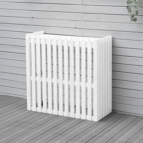 DJJYCTNM Air Conditioner Fence for Outside Units, Solid Wood Air Conditioner Cover, Plant Storage Outdoor Privacy Screen Hide Air Conditioner, Ac Unit Protector from Dogs (Color : White, Size : 105*