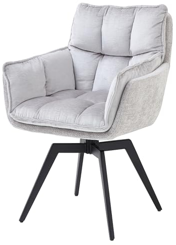 möbelando Armlehnstuhl >Alani< (2er Set) in Silber - 64x89x65,5 (BxHxT)