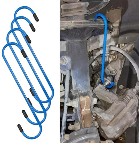deemars Bremssattel Aufhänger Haken, Bremssattel Werkzeug, Auto Bremssattelaufhänger mit Gummispitzen, Universelle langlebige & rostfreie Kfz-Werkzeuge für Bremsen, Aufhängung Arbeit (Blue, 4PCS)