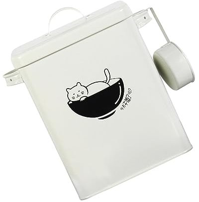 COSMEVIVI 1 Set Pet Food Storage Bucket Pet Food Container Dog Food Tin Containers Cat Litter Storage Container Cat Treat Container Can Food Storage Bins Cat Food Bucket Wrought Iron White