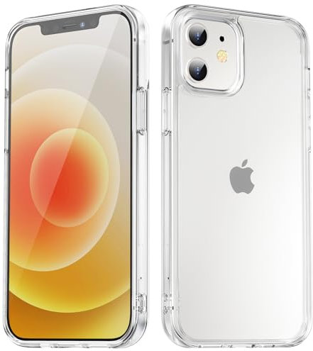 TIIXXA Matte Case for iPhone 12 Case/12 Pro Case 6.1-Inch, Shockproof Drop Protection, Frosted Translucent Back Phone Cover, Anti-Fingerprint (Clear)