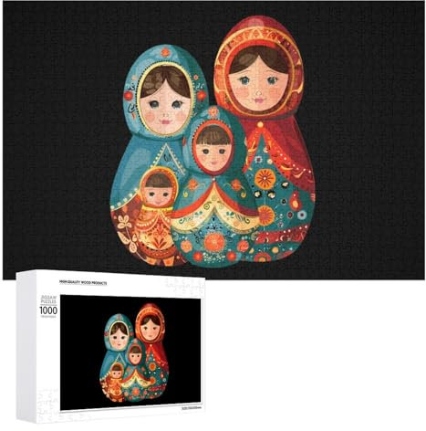 Nesting Doll Russian Jigsaw Puzzle for Adults 1000 PCS Wooden Challenging Puzzles for Home Party Decor