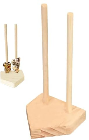 Iouyjiu Baseball Rings Holder, Display Stand, Stacked Championship Ring Storage Rack, Double Rod Jewelry Organizer for Collectors, Players, Coaches and Fans, 3,9 x 3,9 x 10,59 Zoll