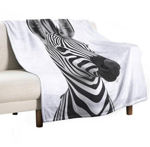 Kuscheldecke Zebra Flauschig Fleecedecke 80x100cm, Plaid Tier Zebra Decke Super Weich Und Warme Wohndecke Als Couchdecke Sofadecke Überwurf Für Bett Couch