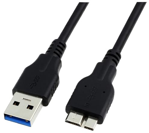 USB 3.0 A auf Micro B Kabel, externes Festplattenkabel, kompatibel mit Seagate, WD, Toshiba, Westgate, Samsung Galaxy S5, Note 3, (1 m, schwarz), Hochgeschwindigkeitsdatenübertragung