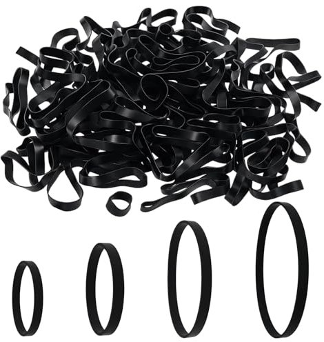 350 PCS Gummibänder Schwarz Gummis Gummiringe Naturkautschuk Elastische Breite Dicke Gummibänder Gummiband Haushaltsgumm Für Büro, Haushalt, Camping Survival Und Basteln