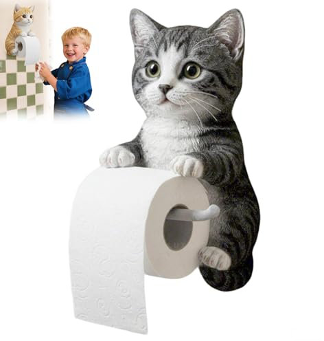 Cat Toilet Roll Holder,Porta Carta Igienica Gatto,Simpatico Portarotolo Carta Igienica Gatto,Cartas Igienicas Creativo Gattino, Per Decor Domestica Bagno-C