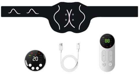 Huudngeje Hüftmuskelstimulator Elektrischer Hüfttrainer Muskelaufbaumassage EMS Trainingsgürtel Gesäß-Trainingsgürtel E57 mit Fernbedienung