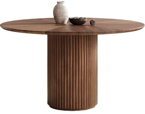 LAPADULA Küchentische Nordic Esstisch Runde Moderne Einfache Schwarz Walnuss Farbe Hause Retro Esszimmertisch