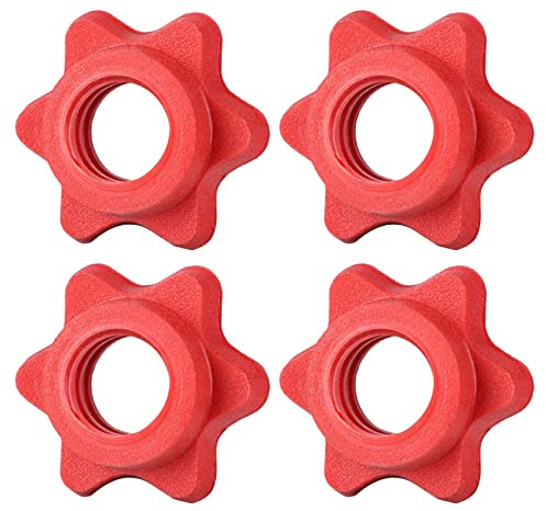 Limtula 4 x Hantelstangen-Muttern, Sternverschlüsse, Ersatz-Hantel-Hantel, Sechskant, für Langhanteln, Training, Sternverschlüsse, sechseckig