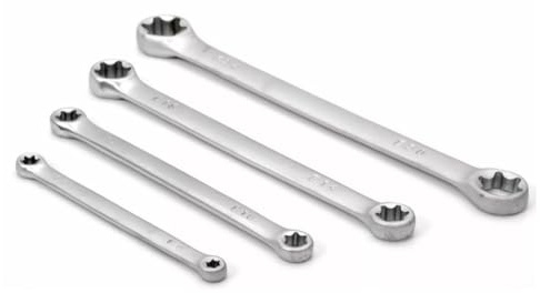 pokm toolsmarket - Außen Torx Ringschlüssel Set E6–E24 CrV Stahl | E-Torx 4 Doppelringschlüssel in 8 Größen | Präzise Ringschlüssel in Rolltasche