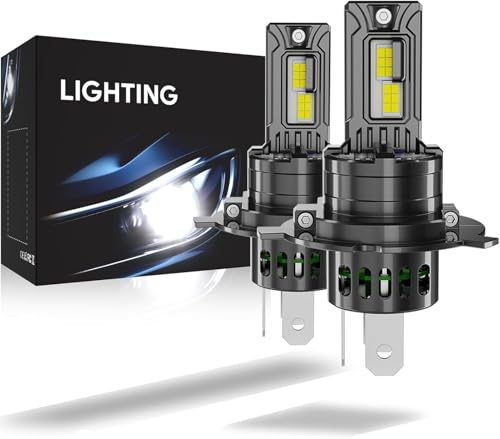IGRARK Lamp Auto 80W 600% Helligkeit 16000LM 6000K Superhelle Weiß Scheinwerferbirne, 1:1 Mini-Größe, 12V, 2 Stück (H 4/9 00 3 /H B 2)