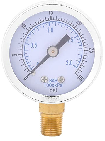 petjoyful 0-30psi 0-2bar Mini Dial Water Oil Compressor Meter Hydraulic Pressure Gauge