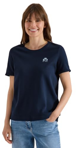 Damen T-Shirt mit Rundhals und Print-Detail