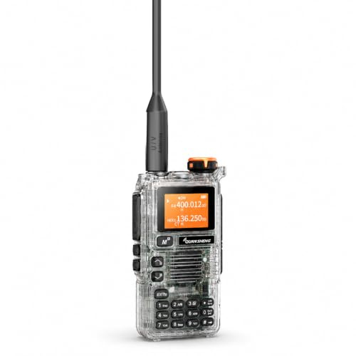 QUANSHENG UV-K5(99) Radio Ricetrasmittente Trasparente, 200 Canali, VOX, Scansione, FM, Display LCD, Batteria Li-Ion, Campeggio e Lavoro