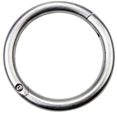 NIYANGLE 1pezzi Anello per Naso Bovini in Acciaio Inossidabile Resistente Strumento di Trazione per Bestiame Anello Nasale Spessore Rinforzato Comfort e Sicurezza per Allevamento Argento