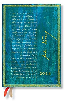 Verne, Twenty Thousand Leagues (Embellished Manuscripts Collection) Midi Vertical 12-month Dayplanner 2024 (Wrap Closure)