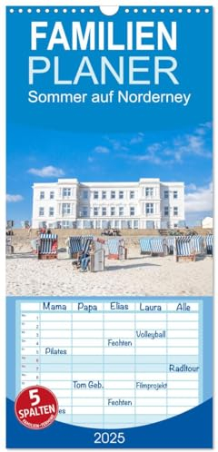 Familienplaner 2025 - Sommer auf Norderney mit 5 Spalten (Wandkalender, 21 cm x 45 cm), CALVENDO