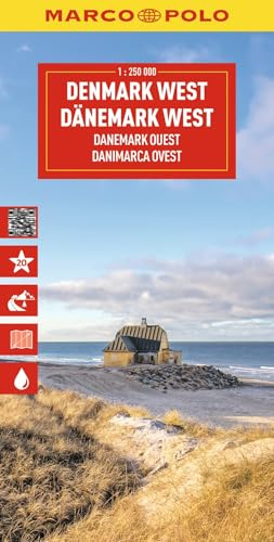 MARCO POLO Reisekarte Dänemark West 1:225.000: Skagen, Aarhus, Esbjerg, Odense - Straßenkarte und Autokarte mit sehenswerten Strecken, Highlights und digitaler Erweiterung (Marco Polo Wegenkaart)