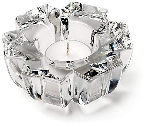 Kerzenhalter Heaven SchneeflockeTeelichthalter Glas Bleikristall transparent10,5