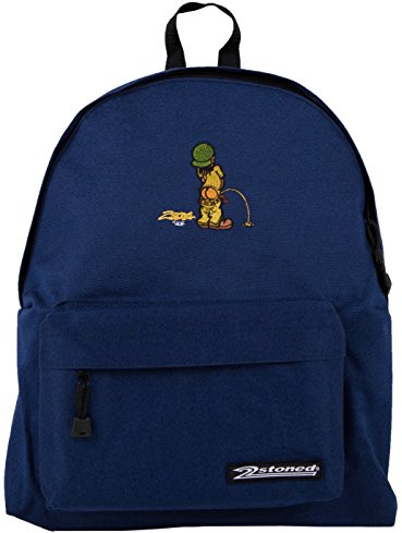 2Stoned Original Freizeitrucksack mit Stickmotiv Pi-Boy in Navy mit Einlegeboden