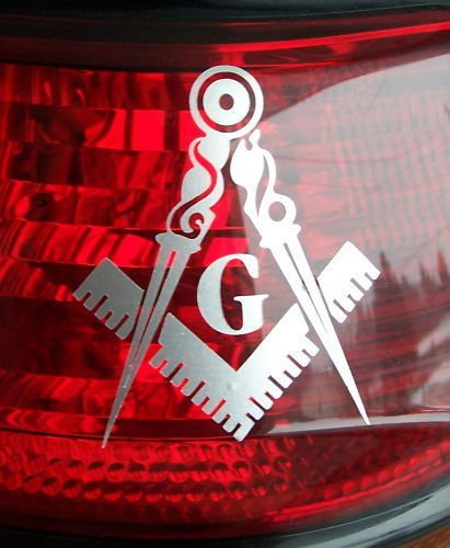 ProSticker 0008 (Four Pack) 3 Masonic Series Freemason Compass Square Decal Sticker ...