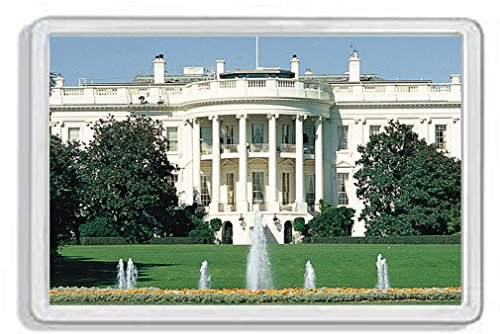AWS Magnet PVC harte weiße Haus Washington USA Souvenir White House Gadget USA Amerika Fridge für Kühlschrank aus hartem Kunststoff mit Bild Foto Stadt City Metropolen United States of America