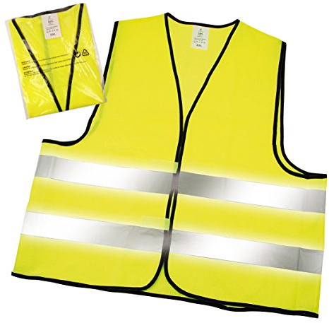elasto Warnwesten Set im Polybeutel nach EN ISO 20471 Zertifiziert Warnweste Gelb Einheitsgröße XXL mit Reflektorstreifen (1)