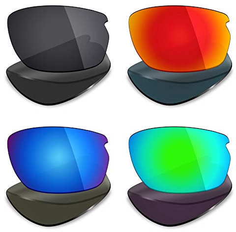 Mryok 4 Pares de Lentes polarizadas de Repuesto para Oakley Carbon Shift Sunglass – Stealth Negro/Fuego Rojo/Azul Hielo/Verde Esmeralda