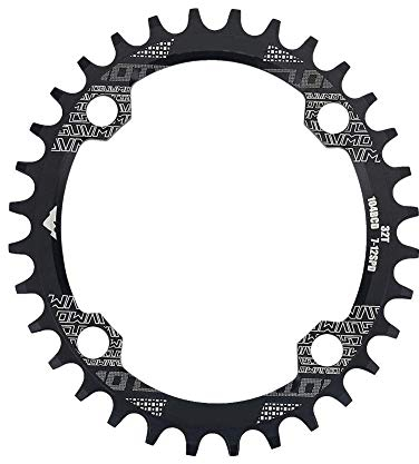 Topiky Fahrrad Kettenblatt, Aluminiumlegierung Fahrrad Oval Ritzel mit einzigartigen Zähnen Design für BCD 104mm Single Speed(32T)