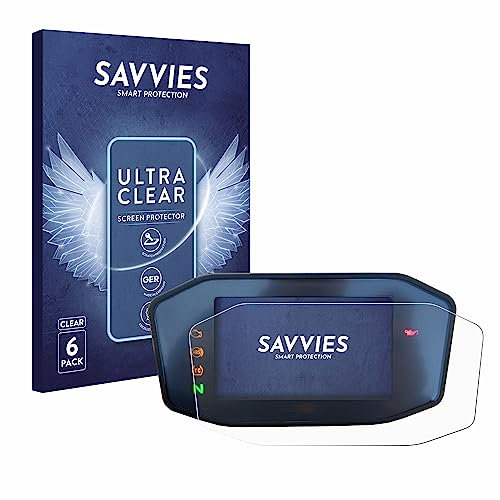 Savvies 6 Stück Schutzfolie für KTM 890 Duke R 2020 TFT Screen Displayschutz-Folie Ultra-Transparent