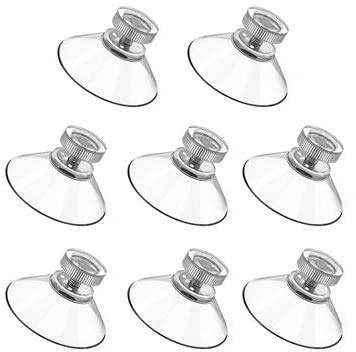 8 PCS Sucker Cups, 41 mm Plastic Sucker Pads Round Threads Suction Cups with knurled nut clear for Daily Hanging Extra Strong Suction Holder