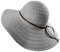 LAEMILIA Damen Sommer Strand Sonne Hüte Wide Rand Mit Schleife Strohhut Sonnenhut Strandhut Sommerhut Damenhut (Stil-3-Grau)