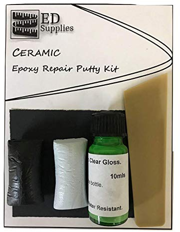 Ceramic Baths, Sinks, Toilets & Shower Trays Epoxy Repair Putty Kit – Repairs Chips, Cracks & Similar Damage. (Dark Grey)