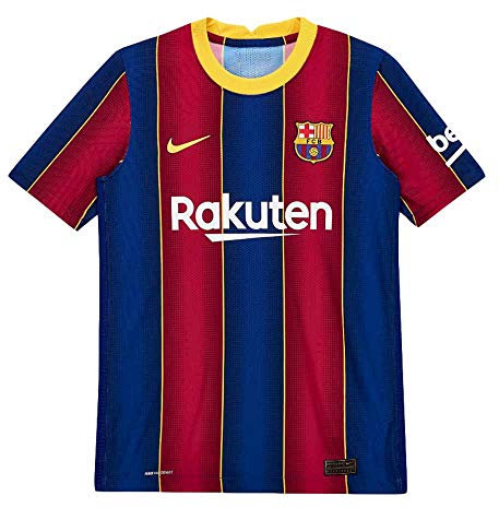 Nike FCB Y NK Vapor MTCH JSY SS HM T-Shirt Mixte Enfant, Deep Royal Blue/(Varsity Maize) (Full Sponsor), FR : L (Taille Fabricant : L)