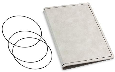 A6, revolutionäres, nachhaltiges X17-Konzept für Notizbuch Personal Organizer und Terminplaner/Hülle für 2 Hefte! Vegan, Deutsches Zellulose-Material, grau, Made in Germany