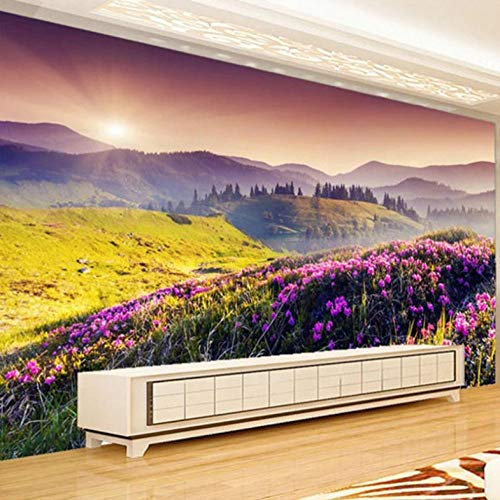 Fototapeten Schlafzimmer XXL Blume Sonniges Blumenfeld: Art Fototapete Vlies Tapeten Wandtapete XXL Moderne Wanddeko Wohnzimmer Schlafzimmer Büro Flur-300x210cm