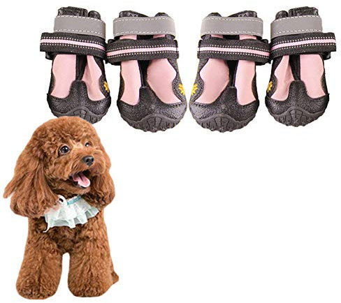 llasm Hundeschuhe Hunde Schuhe Schnee Hundeschuhe Winter Kleine Hunde Breathable Hundesocken for Small Medium Large Dogs pink,#2